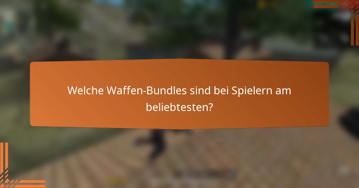 Welche Waffen-Bundles sind bei Spielern am beliebtesten?
