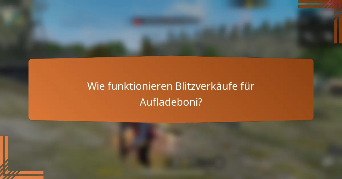 Wie funktionieren Blitzverkäufe für Aufladeboni?